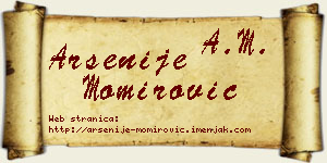 Arsenije Momirović vizit kartica